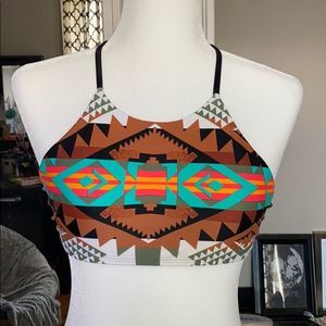 👻Aztec Pattern Halter Bikini Top